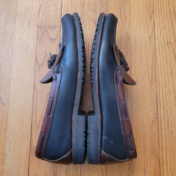 Allen Edmonds 13 NASHUA Wing Tip Brown Black Leather Tassel Dress Shoes Slip On - Picture 5 of 8